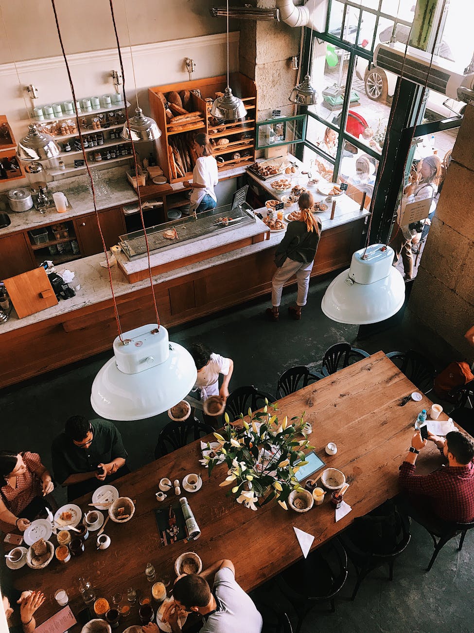 top view photo of restaurant